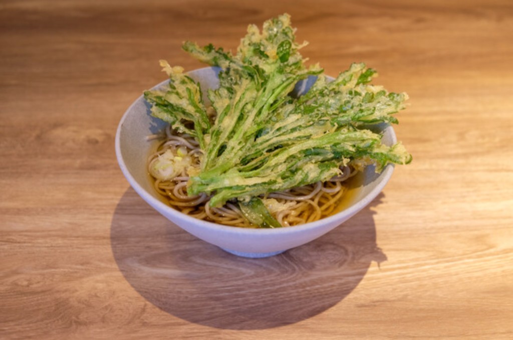 国産春菊天蕎麦